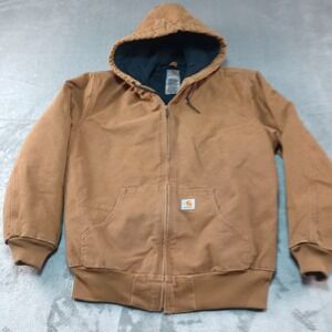 Carhartt Sandstone Active Jacket Quilt Lined‎ Womens Large WJ130 Brown Workwear